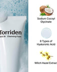 Torriden DIVE-IN Low Molecular Hyaluronic Acid Cleansing Foam 150ml - WowDrops