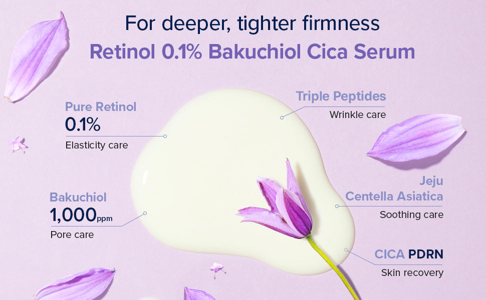 Mary & May Retinol 0.1% Bakuchiol CICA Serum 80ml | Reduce Wrinkles & Refine Pores