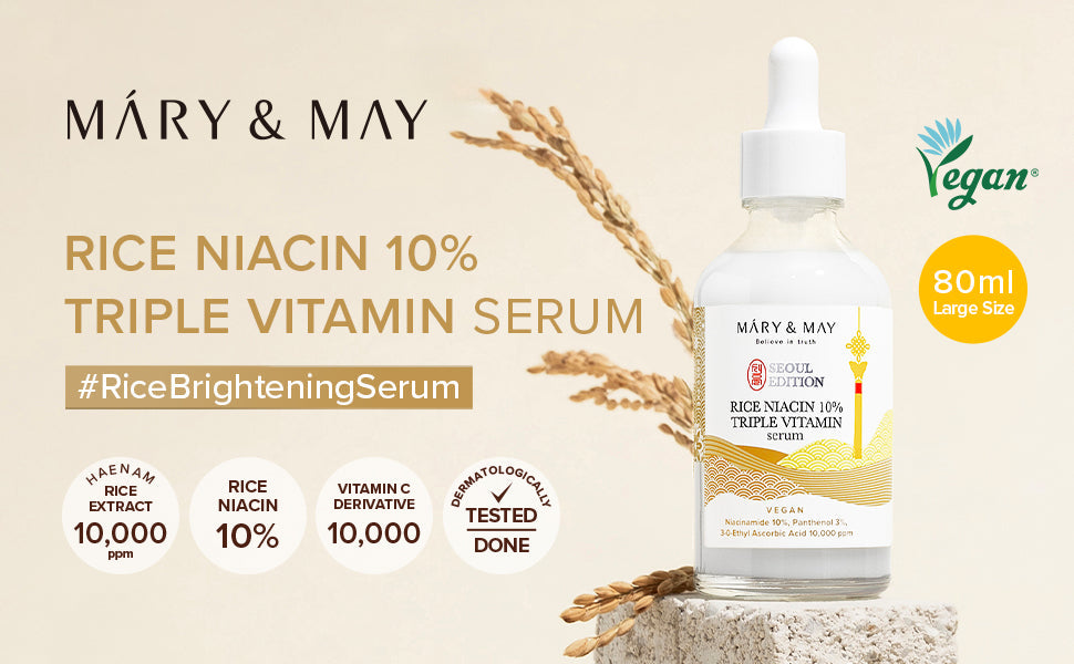 Mary & May Rice Niacin 10% Triple Vitamin Serum 80ml | Brighten & Revitalize