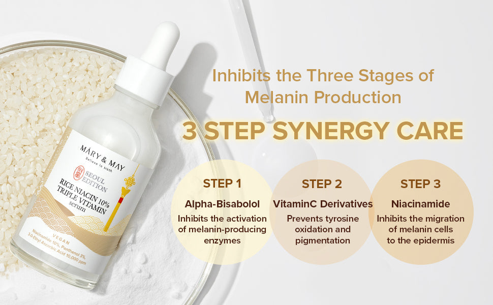 Mary & May Rice Niacin 10% Triple Vitamin Serum 80ml | Brighten & Revitalize