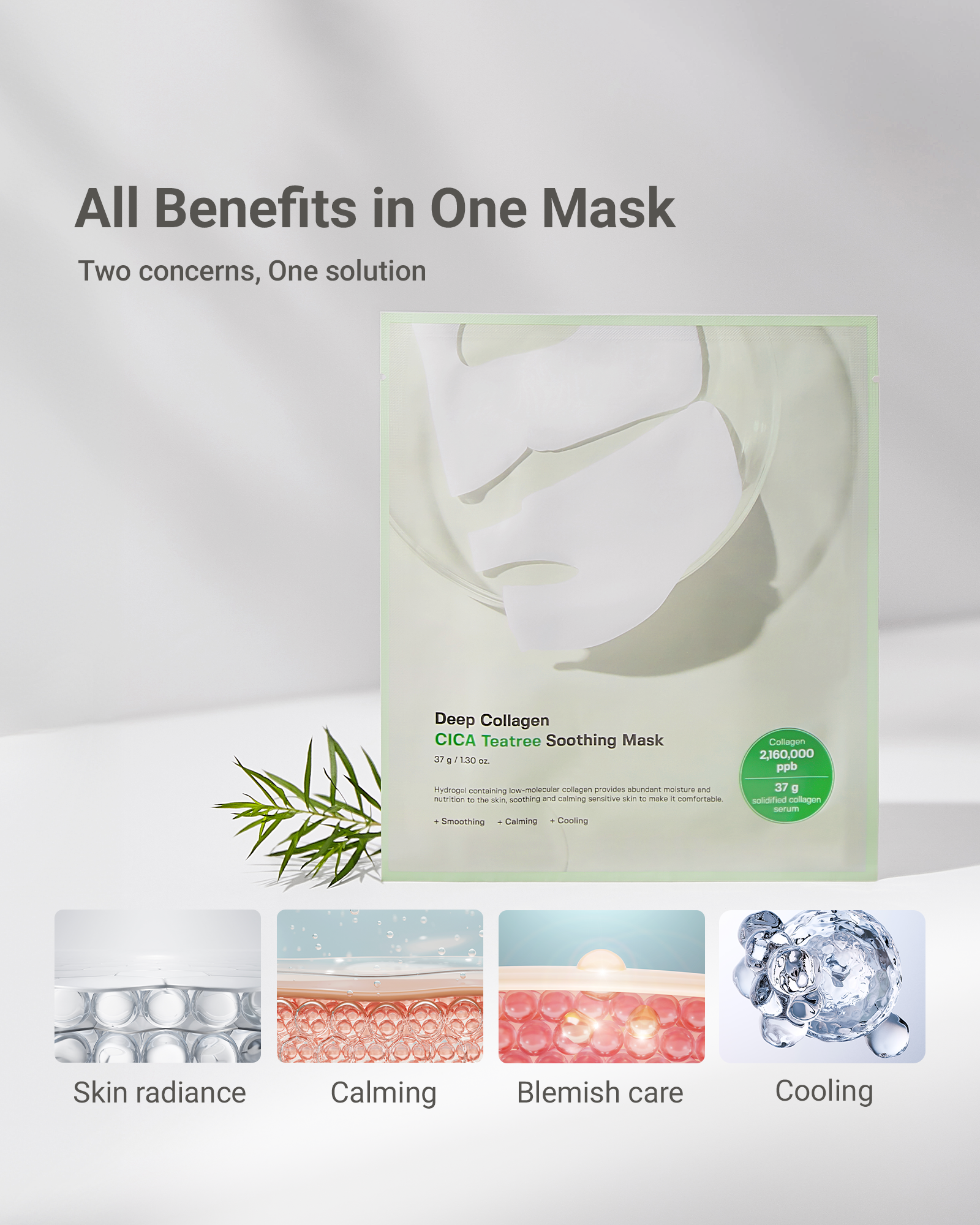 Sungboon Editor Deep Collagen Cica Teatree Soothing Mask (Pack of 4)