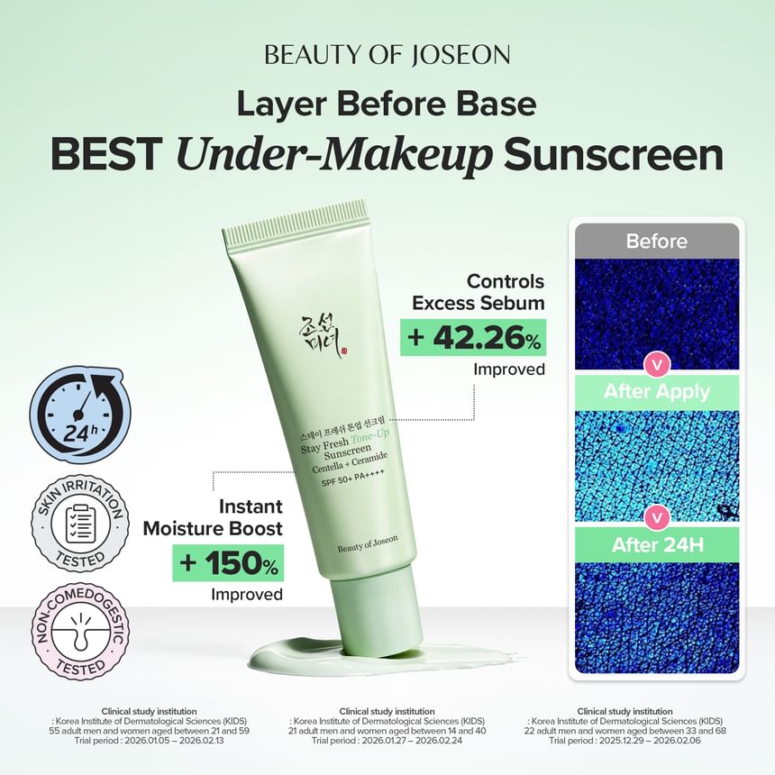 Beauty of Joseon Stay Fresh Tone-Up Sunscreen 50ml - Green