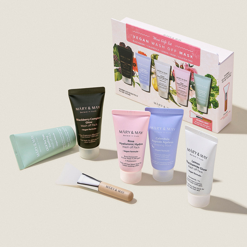 Mary And May Vegan Wash Off Mask Mini Gift Set (30g x 5)