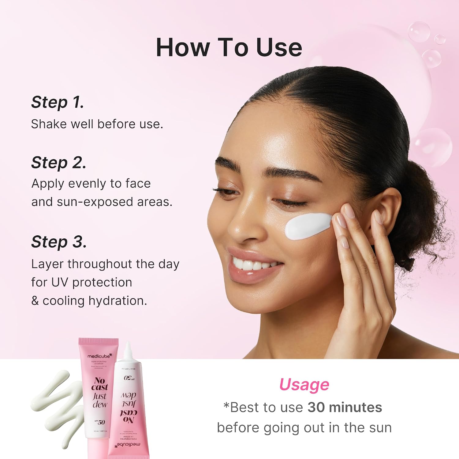 Medicube PDRN Hydrating UV Serum 50ml | No Cast Just Dew