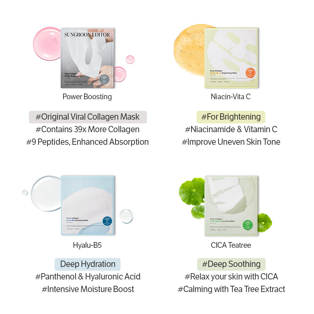 Sungboon Editor Deep Collagen Power Boosting Mask (Pack of 4)